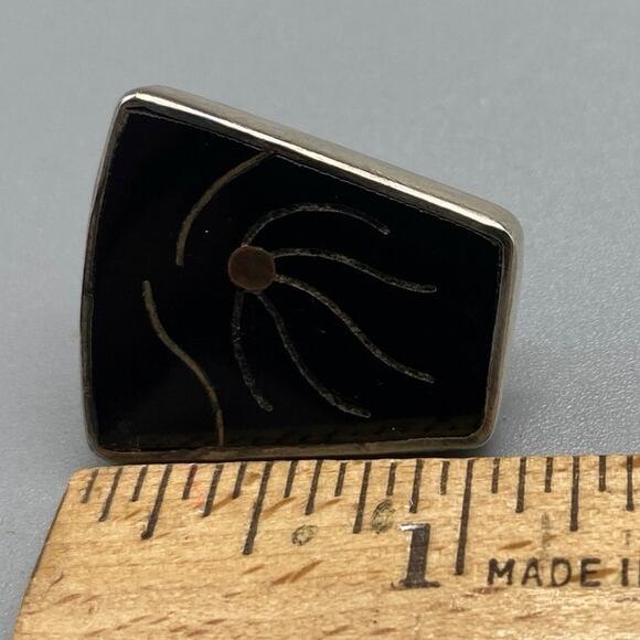 Vintage Sterling Black onyx Modernists
Earrings and‎ pendant Mid Century Beto - Picture 9 of 9